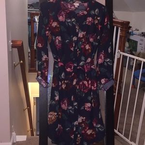 Floral button down dress